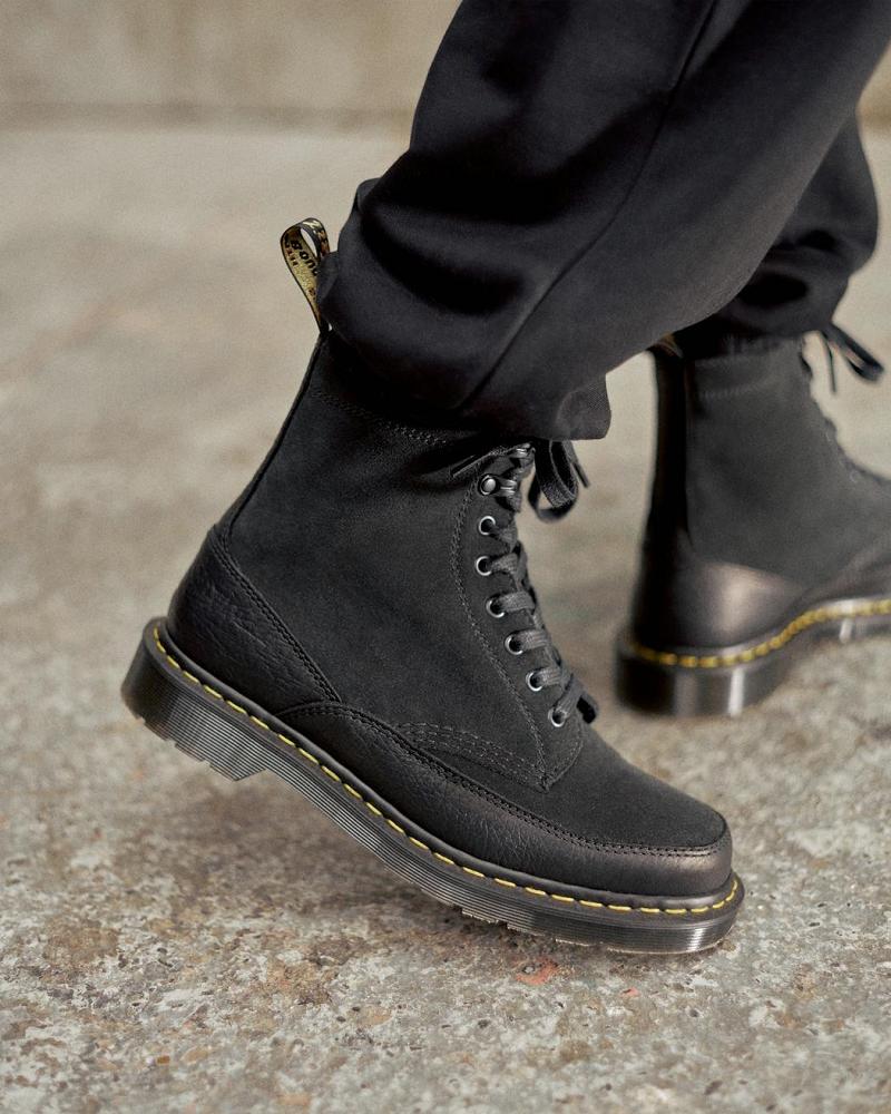 Dr Martens 1460 Guard Made in England Leren Veterlaarzen Heren Zwart | NL 296EBC